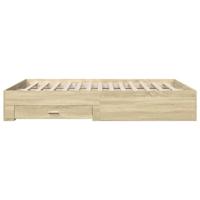 Bedframe met lades bewerkt hout sonoma eikenkleurig 150x200 cm - thumbnail