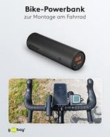 Goobay Goobay 60656 Powerbank für Fahrrad 5000 mAh Bike Fahrradhalterung USB Buchse PD Powerbank 5000 mAh Li-ion Zwart Statusweergave, LED-zaklamp - thumbnail
