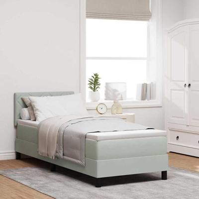 Boxspringbed met Matras met matras Lichtgrijs 80 x 200 cm Stof