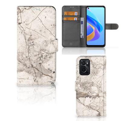 OPPO A76 | A96 | Bookcase | Marmer Beige | Portemonnee hoesje
