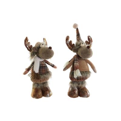 Kerstversiering DKD Home Decor Bruin Rendier 14 x 12 x 35 cm (2 Stuks)