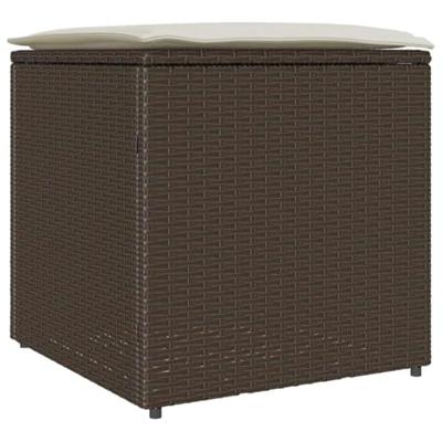 Kussenbox met opslag Bruin 50 x 50 x 50 cm poly rattan