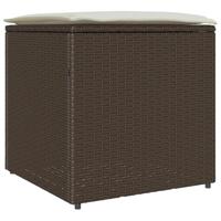 Kussenbox met opslag Bruin 50 x 50 x 50 cm poly rattan - thumbnail