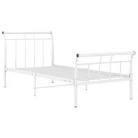 Bedframe metaal wit 100x200 cm - thumbnail