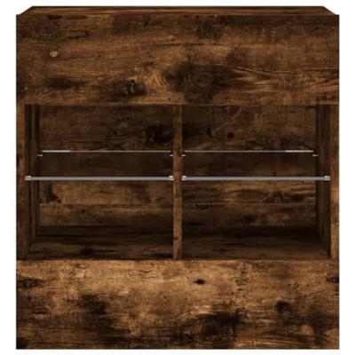 Tv-wandmeubel met LED-verlichting 58,5x30x60,5 cm gerookt eiken