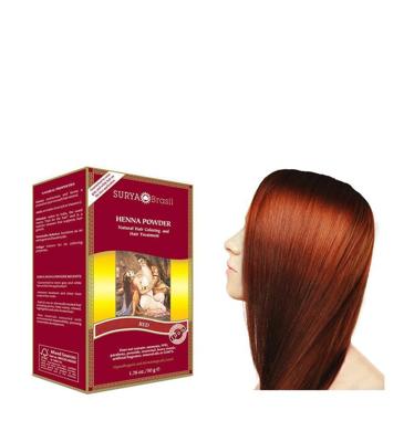 Surya Brasil Henna haarverf poeder rood 50 Gram Surya Brasil Henna haarverf poeder rood 50 Gram