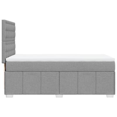 Boxspring met matras stof lichtgrijs 140x190 cm
