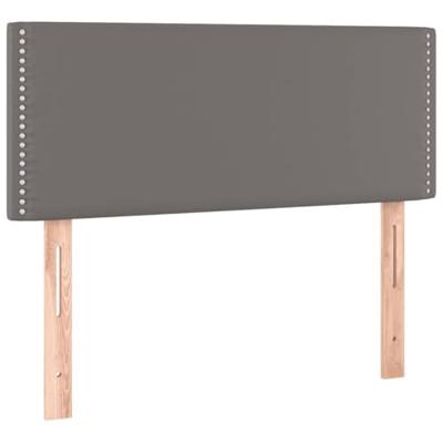 Boxspring met matras en LED kunstleer grijs 120x190 cm
