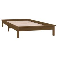 Bedframe LED massief hout honingbruin 75x190 cm - thumbnail