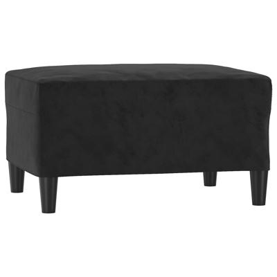 4-delige Loungeset met kussens fluweel zwart - thumbnail
