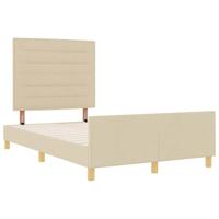 Bedframe met hoofdeinde Crème 120 x 190 cm Stof - thumbnail