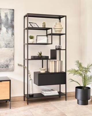 Kave Home Wandrek 'Shantay' Zwart metaal, 168 x 80cm Kave Home Wandrek 'Shantay' Zwart metaal, 168 x 80cm