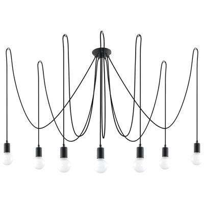 Zwarte elegante Kroonluchter EDISON 7