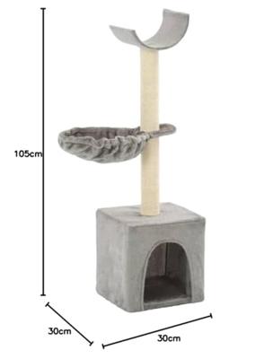 VidaXL Kattenkrabpaal met sisal krabpalen 105 cm grijs
