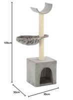 VidaXL Kattenkrabpaal met sisal krabpalen 105 cm grijs - thumbnail