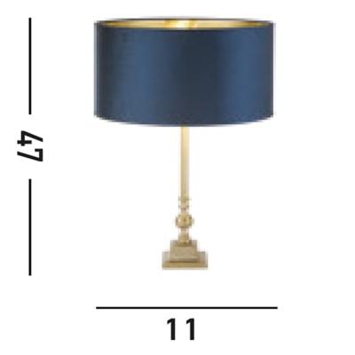 Searchlight Gouden tafellampWhitby met donkerblauwe kap - EU81214AZ