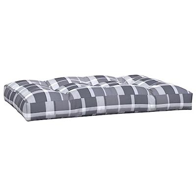 VidaXL Palletkussens 5 st stof ruitpatroon grijs