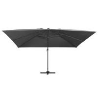 VidaXL Zweefparasol met led en aluminium paal 400x300 cm antraciet - thumbnail