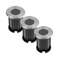 Set van 3 Maisy LED Grondspots - Rond - Ø12cm - RVS - GU10 fitting - Excl. lichtbron - IP67 waterdicht - Tuinspot - Oprit - thumbnail