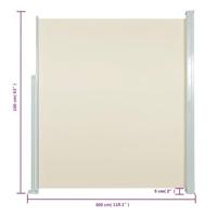 VidaXL Wind-/zonnescherm uittrekbaar 160x300 cm crèmekleurig - thumbnail