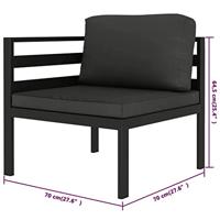 10-delige Loungeset met kussens aluminium antracietkleurig - thumbnail