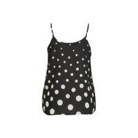 JD Williams spaghettitop met stippen en kant zwart/wit - thumbnail
