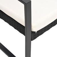 Tuinbank 3-zits met kussens polypropeen rattan zwart - thumbnail