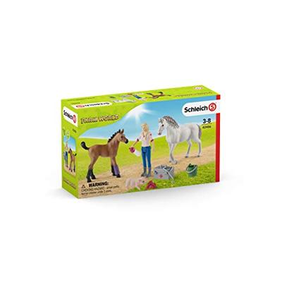 Schleich 42486 dierenarts op bezoek bij merrie en veulen