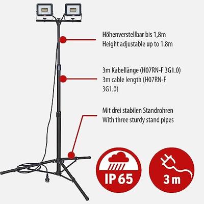 Brennenstuhl led bouwlamp jaro 6060 t 4800 lumen - met statief en stekkerkabel - thumbnail