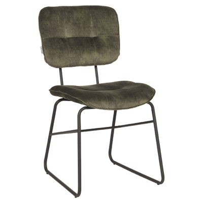 LABEL51 Eetkamerstoel 'Dez', Velvet, kleur Groen