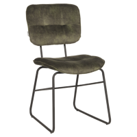 LABEL51 Eetkamerstoel 'Dez', Velvet, kleur Groen - thumbnail