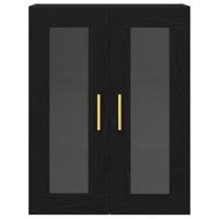 Wandkast Zwart eiken 69.5 x 34 x 90 cm Bewerkt hout - thumbnail