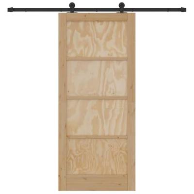 Schuifdeur met Bevestigingsset 86x198,5 cm Massief Hout Grenen