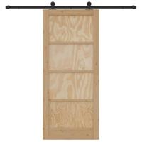 Schuifdeur met Bevestigingsset 86x198,5 cm Massief Hout Grenen - thumbnail