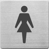 Alco AL-450-1 Pictogram RVS 90x90x1mm - WC Dames - - thumbnail