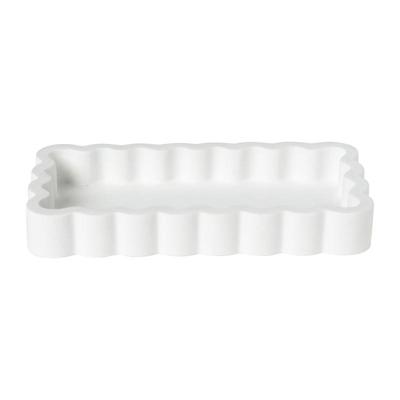 Badkamer plateau golf - wit - 3x18x10 cm