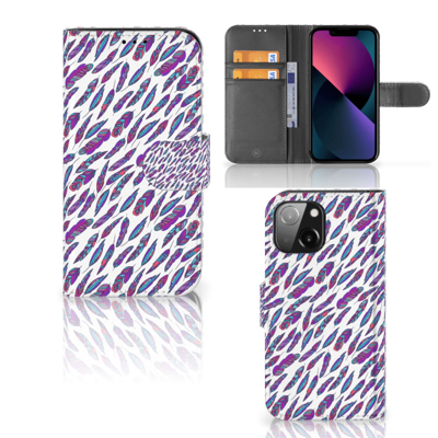 iPhone 13 Mini | Telefoon Hoesje | Feathers Color | Portemonnee hoesje iPhone 13 Mini | Telefoon Hoesje | Feathers Color | Portemonnee hoesje