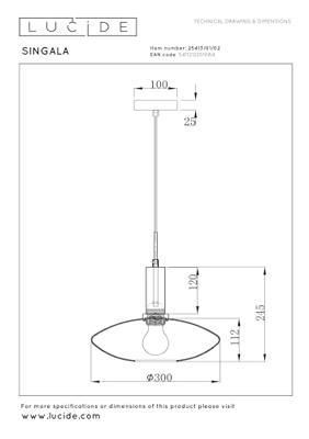 Lucide SINGALA - Hanglamp - Ø 30 cm - 1xE27 - Mat Goud / Messing Lucide SINGALA - Hanglamp - Ø 30 cm - 1xE27 - Mat Goud / Messing