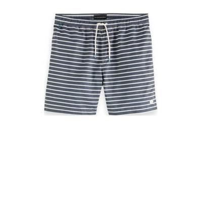 Scotch & Soda gestreepte zwemshort blauw/wit