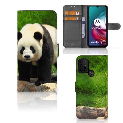 Motorola Moto G10 | G20 | G30 | Telefoonhoesje | Met pasjeshouder | Panda