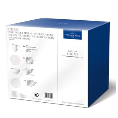 Villeroy & Boch Serviesset For Me - 16-delig / 4 personen - 4 bekers met oor, 4 dinerborden, 4 ontbijtborden en 4 French bowls Villeroy & Boch Serviesset For Me - 16-delig / 4 personen - 4 bekers met oor, 4 dinerborden, 4 ontbijtborden en 4 French bowls