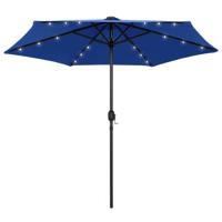 Parasol met LED-verlichting en aluminium paal 270 cm azuurblauw - thumbnail