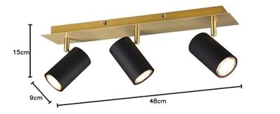 Trio OpbouwspotMarley zwart met goud - 802400380