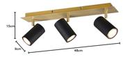 Trio OpbouwspotMarley zwart met goud - 802400380 - thumbnail