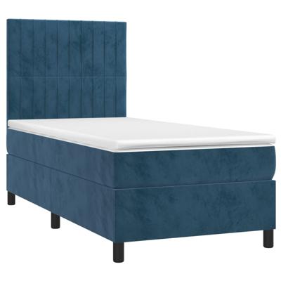 Boxspring met matras en LED fluweel donkerblauw 140x190 cm - thumbnail