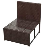 8-delige Loungeset met kussens poly rattan bruin - thumbnail