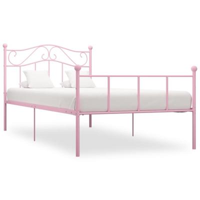 Bedframe metaal roze 90x200 cm Bedframe metaal roze 90x200 cm