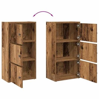 Boekenkast 40x24x77 cm bewerkt hout oud houtkleurig