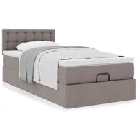 Bed met matras 90x200 cm stof taupe - thumbnail
