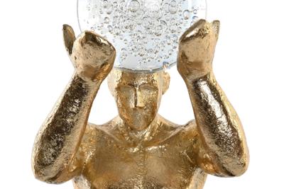 Decoratieve figuren DKD Home Decor Zwart Gouden Hars Mannen Modern (17 x 16 x 31,5 cm)